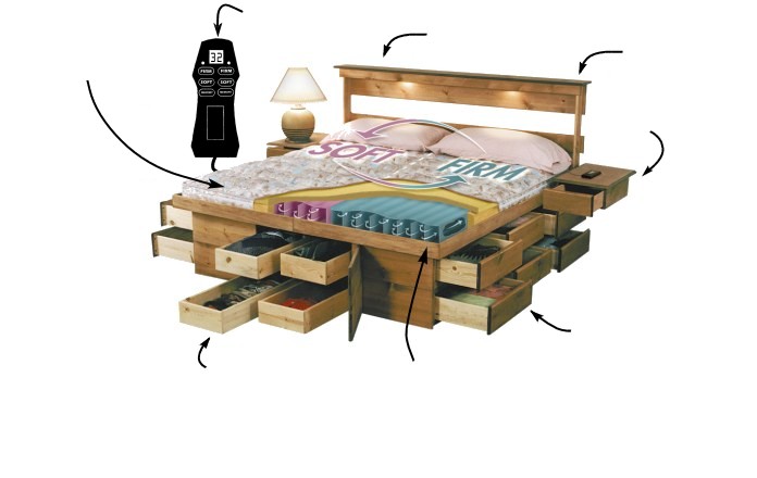 Modern Headboard (built-in lighting). You can use any headboard. (optional) Modern Headboard (built-in lighting). You can use any headboard. (optional)