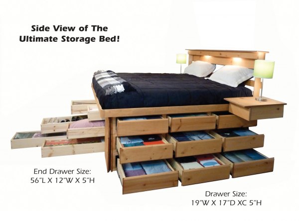Ultimate Bed Platform Beds With Drawers, Full Size Bed Frame With Headboard And Storage